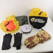 Hunting Gloves, Rain Clothes & Hang Scale