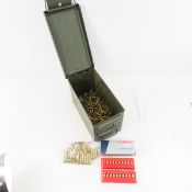 200+ .222 Brass Shells in Metal Ammo Can