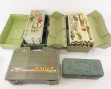 4 Tackle Boxes, Plastic & Metal With Lures