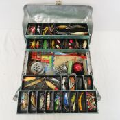 Vintage Tackle Box filled with lures and gear