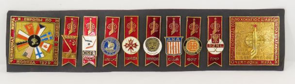 1979 Ice Hockey World Championships Russian Pins