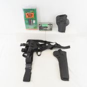 3 Pistol Holsters, Shooting Glasses & RemDri
