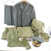 Modern US military uniform hat cap & canvas bags