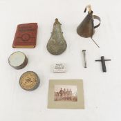 Civil War era tins, powder flask, photograph etc