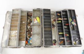 2 Vintage Metal Tackle Master Boxes with Lures