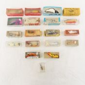 18 Vintage Fishing Lures with original boxes