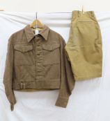 WWII British airborne jacket w/insignia & shorts