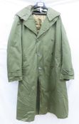 Vintage US military overcoat long large with hood