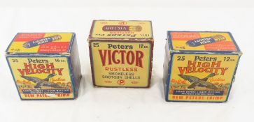3 Vintage Peters 16 & 12 GA Boxes & Cartridges
