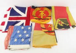 US 50 Star, Grand Union, 2 E German & German Flags