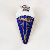 1980's Cuban Airborne Jump Enamel Brass Badge