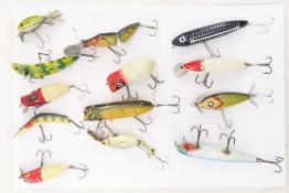 13 Vintage Fishing Lures Heddon, Shakespeare