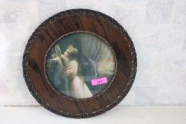 Antique Framed Print Civil War Lady/Soldier Photo