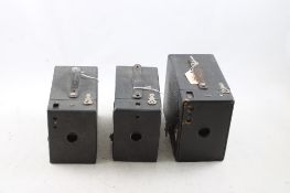 3 Antique Kodak Box Cameras