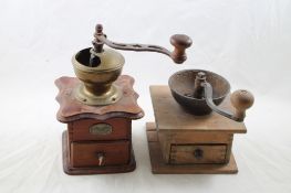 2 Wood Coffee Grinders