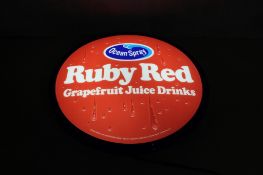 Lighted Sign Ocean Spray Ruby Red Grapefruit Juice