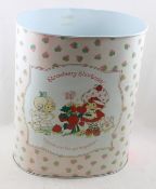 Strawberry Shortcake Metal Wastebasket by Chein co