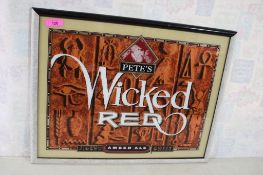Pete's Wicked Red Amber Ale Framed Sign