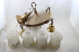 Vintage Ceiling Light Fixture with 4 Globes