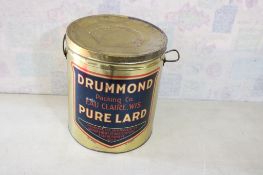 Drummond Pure Lard 50 Lb. Can Eau Claire Wisc.