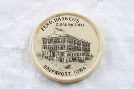 Ferd Haak Co's Cigar Factory Adv Pocket Mirror