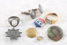 Sterling Silver Jewelry, 18K Gold HGE Ring, Pins
