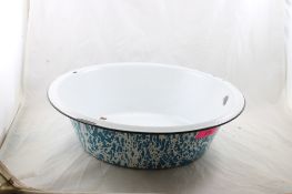 Blue Swirl Graniteware Wash Basin