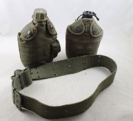 2 Canteens & U.S. Military Belt