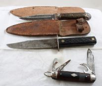 2 Fixed & 1 Pocket Knife Imperial & Other