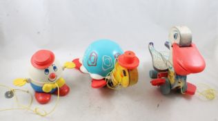 3 Fisher Price Pull Toys Turtle, Pelican, Humpty D