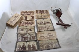 Antique Stereoviewer with Stereoview Cards