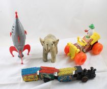 Marx Train, Fisher Price Pull Jalopy, Elephant