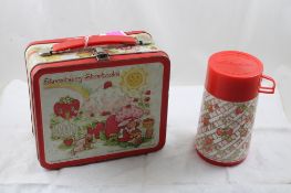 1980 Strawberry Shortcake Metal Lunchbox w/Thermos