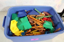 Tote Full of Lincoln Logs Toys