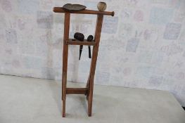 Mission Style Oak Floor Baseball Themed Pipe Rack