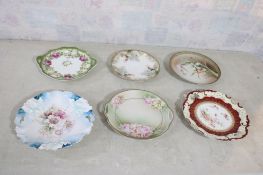6 Nippon, Bavaria, Germany, Austria Floral Plates