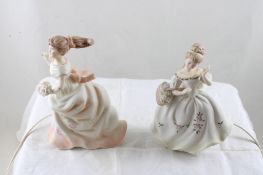 Pr Ardalt Verithin Porcelain Figural Boudoir Lamps