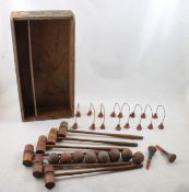 Antique Table Top Croquet Set