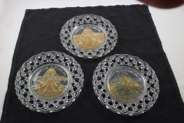 3 1904 St Louis World's Fair Goofus Glass Plates
