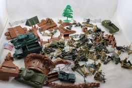 Ass't. Plastic Army Men, Tanks, Ramps, Horses Etc.
