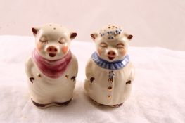 Shawnee Pig Gold Trim Salt & Pepper Shakers
