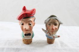 2 Porcelain Decanter Bottle Stoppers