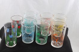 6 Flintstones 1962 Glasses, 2 Swanky Swig Glasses