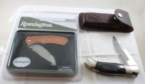 2 Folding Knives One Remington One Unmarked