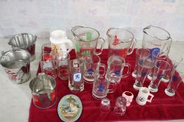 Beer Pitchers Glasses, Mugs, Pails, Coke Items