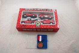 Fire Dept. Medal/Ribbon, Diecast Fire Vehicles