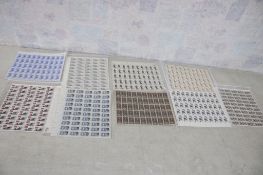 9 Sheets Unhinged 5 Cent Postage Stamps