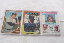 3 Collectible Baseball Cards in Plastic Cases