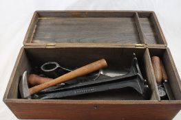 Wooden Box of Cobbler's Tools