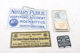 Tin Signs (2), Tin Calendar & Phonograph Badge